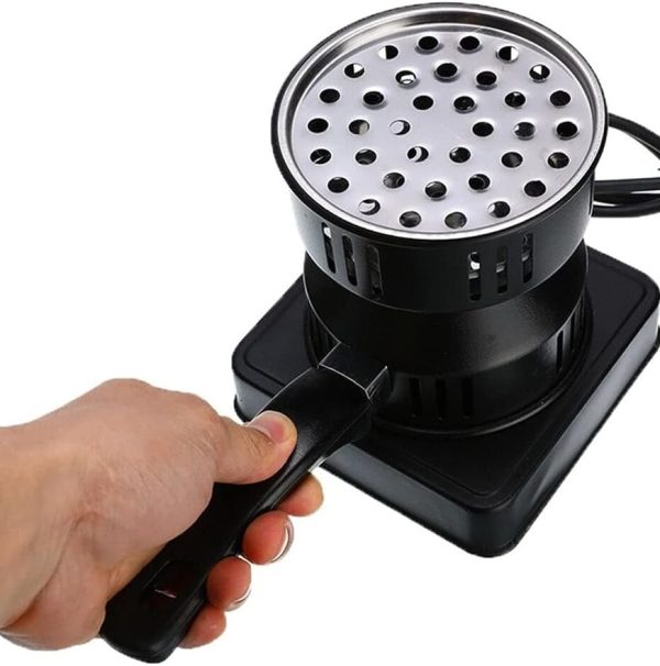 Man holding Electric charcoal burner