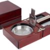 Mantello wooden cigar ashtray gift set with cutter