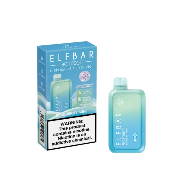 Elf bar bc 10000 puffs disposable e device blueberry mint flavour