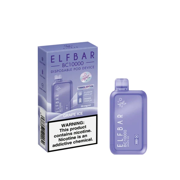 Elf bar bc 10000 puffs disposable e device grape ice flavour