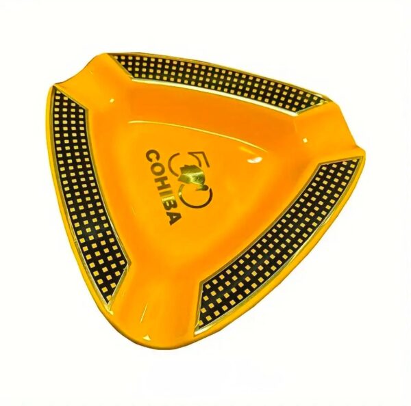 Triangle shape cigar ashtray yellow