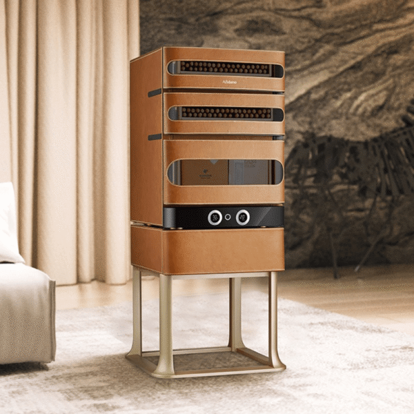 Electric cigar humidor with fingerprint lock and Spanish cedar drawers