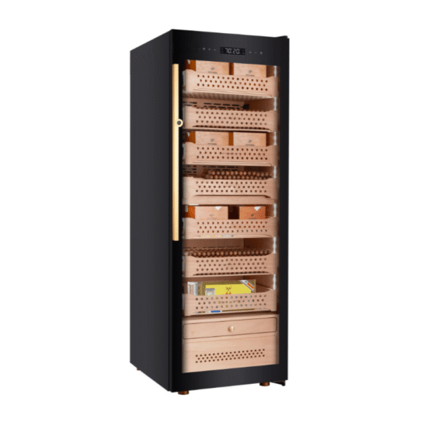 Electric cigar humidor 1500 with Spanish cedar, LED lights, and ammonia filter