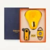 Lubinski Yellow Gold Luxury Cigar Gift Set – Porcelain Ashtray, Jet Torch Lighter & Stainless Steel Cutter